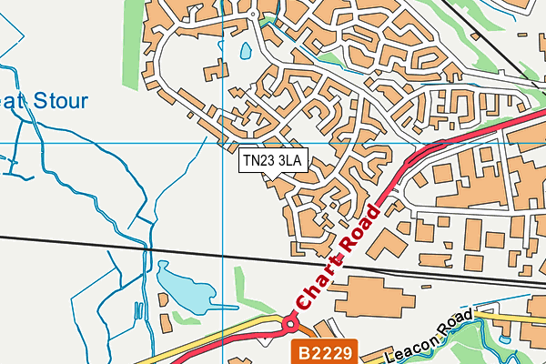 TN23 3LA map - OS VectorMap District (Ordnance Survey)