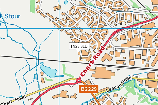 TN23 3LD map - OS VectorMap District (Ordnance Survey)