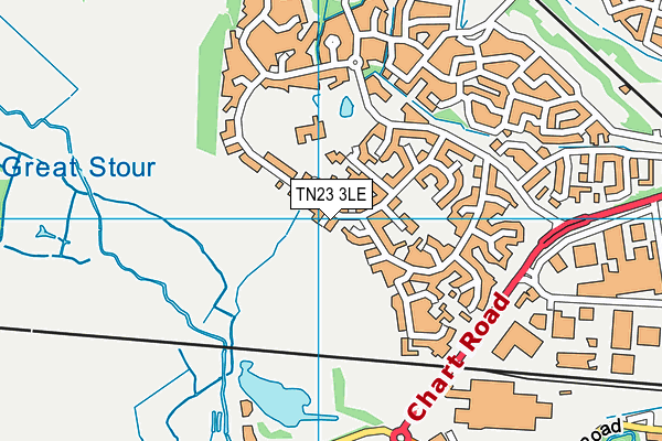 TN23 3LE map - OS VectorMap District (Ordnance Survey)
