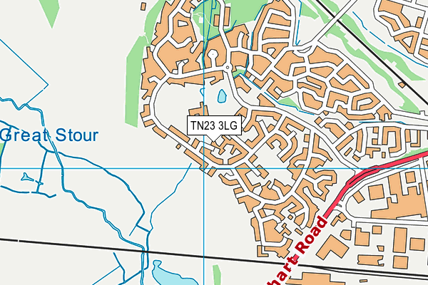 TN23 3LG map - OS VectorMap District (Ordnance Survey)