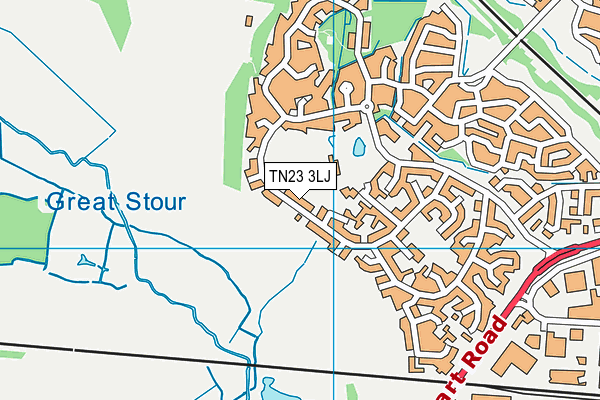 TN23 3LJ map - OS VectorMap District (Ordnance Survey)