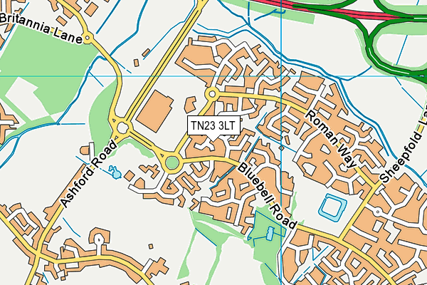 TN23 3LT map - OS VectorMap District (Ordnance Survey)