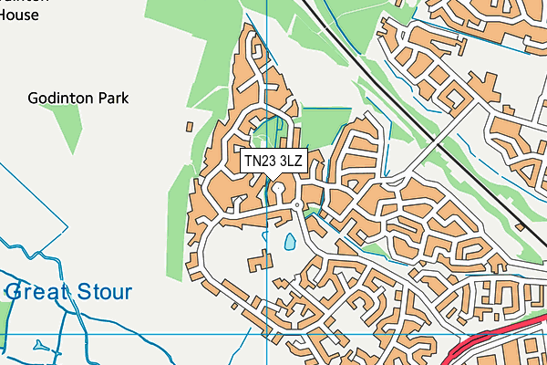 TN23 3LZ map - OS VectorMap District (Ordnance Survey)