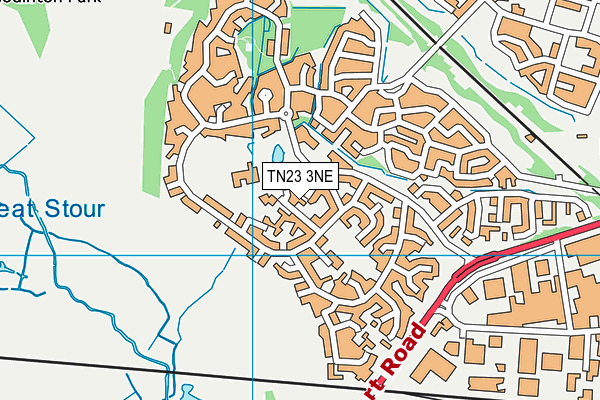 TN23 3NE map - OS VectorMap District (Ordnance Survey)