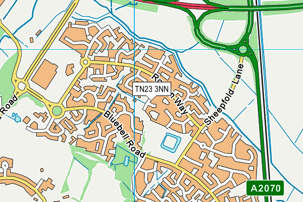 TN23 3NN map - OS VectorMap District (Ordnance Survey)