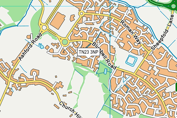 TN23 3NP map - OS VectorMap District (Ordnance Survey)