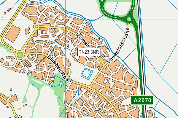 TN23 3NR map - OS VectorMap District (Ordnance Survey)
