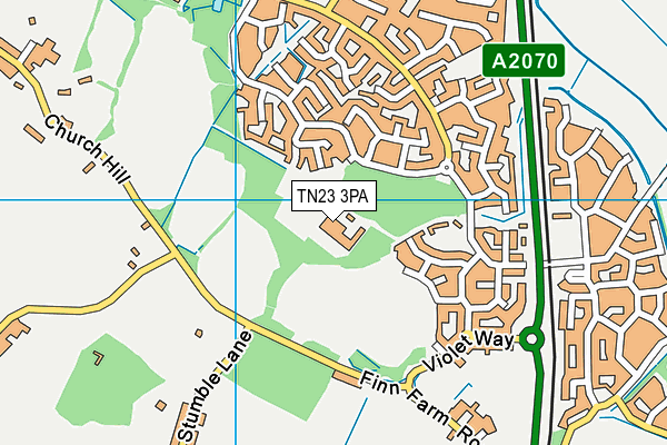 TN23 3PA map - OS VectorMap District (Ordnance Survey)