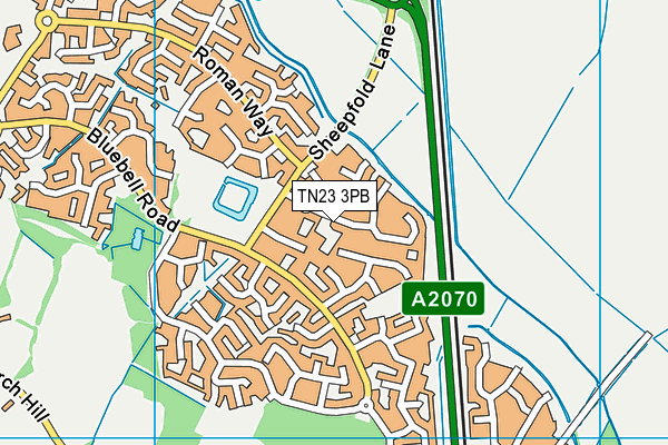 TN23 3PB map - OS VectorMap District (Ordnance Survey)