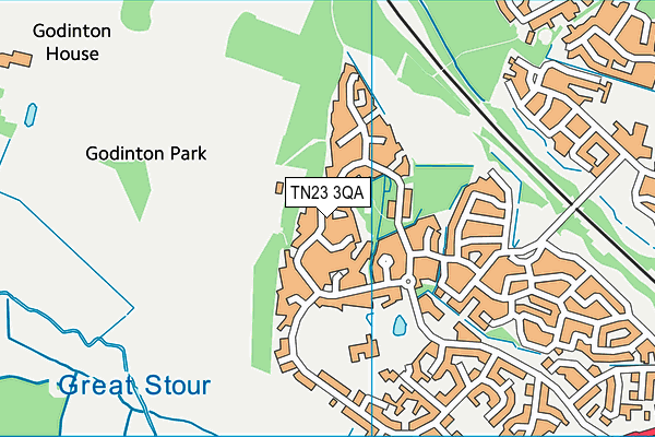 TN23 3QA map - OS VectorMap District (Ordnance Survey)