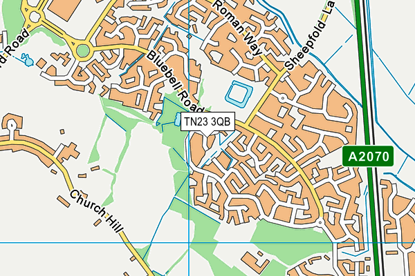 TN23 3QB map - OS VectorMap District (Ordnance Survey)