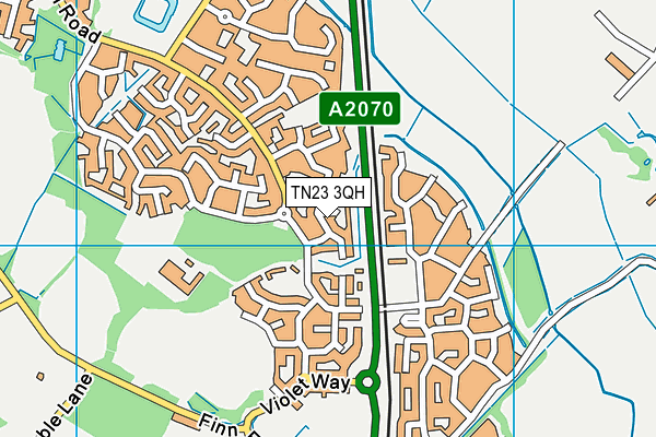 TN23 3QH map - OS VectorMap District (Ordnance Survey)