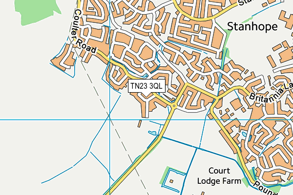 TN23 3QL map - OS VectorMap District (Ordnance Survey)