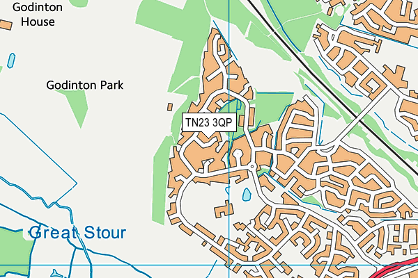 TN23 3QP map - OS VectorMap District (Ordnance Survey)