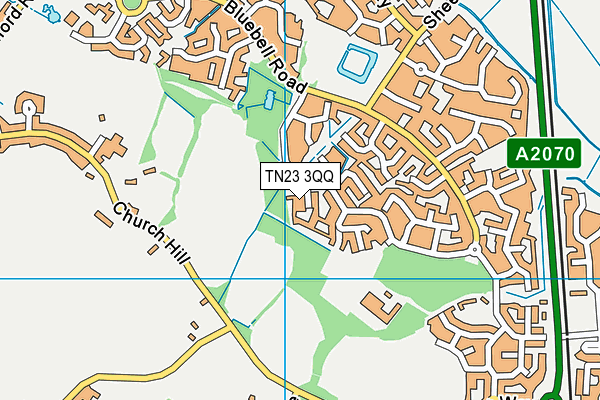 TN23 3QQ map - OS VectorMap District (Ordnance Survey)
