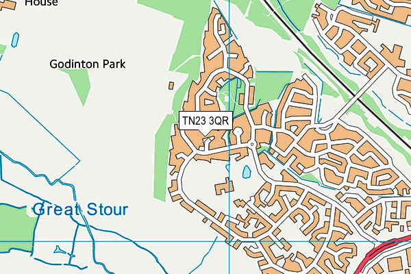 TN23 3QR map - OS VectorMap District (Ordnance Survey)