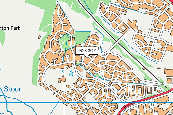 TN23 3QZ map - OS VectorMap District (Ordnance Survey)