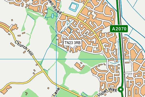 TN23 3RB map - OS VectorMap District (Ordnance Survey)