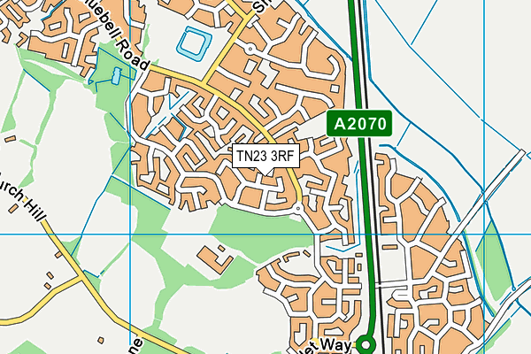 TN23 3RF map - OS VectorMap District (Ordnance Survey)