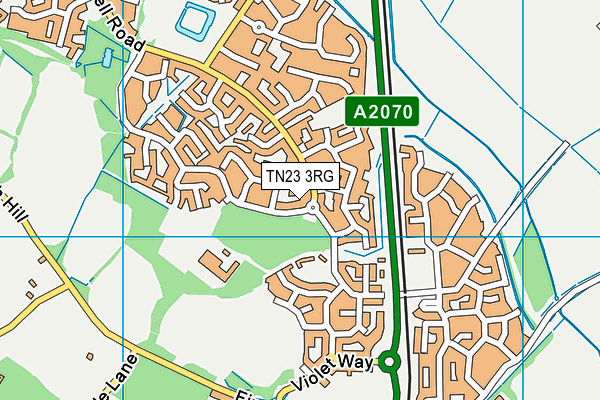 TN23 3RG map - OS VectorMap District (Ordnance Survey)