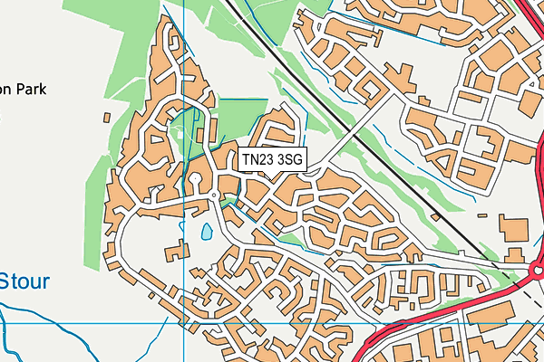 TN23 3SG map - OS VectorMap District (Ordnance Survey)