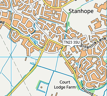 TN23 3SU map - OS VectorMap District (Ordnance Survey)