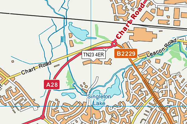 The Wyvern School (Buxford) map (TN23 4ER) - OS VectorMap District (Ordnance Survey)