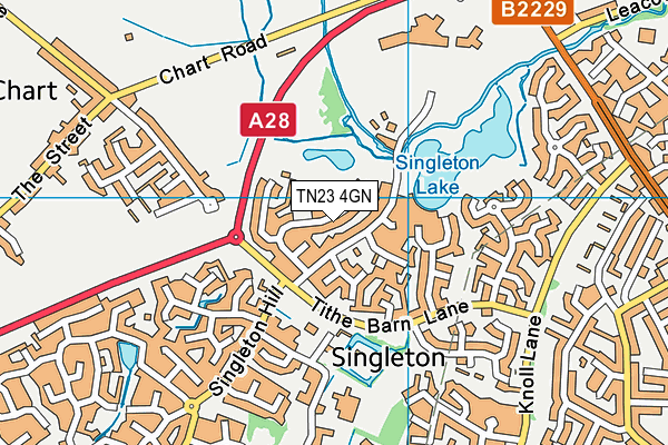 TN23 4GN map - OS VectorMap District (Ordnance Survey)