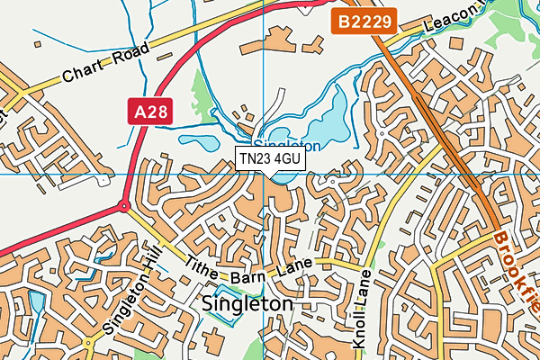 TN23 4GU map - OS VectorMap District (Ordnance Survey)