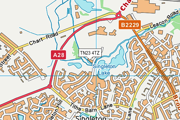 TN23 4TZ map - OS VectorMap District (Ordnance Survey)