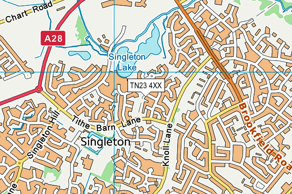 TN23 4XX map - OS VectorMap District (Ordnance Survey)