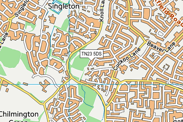 TN23 5DS map - OS VectorMap District (Ordnance Survey)