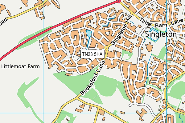 TN23 5HA map - OS VectorMap District (Ordnance Survey)