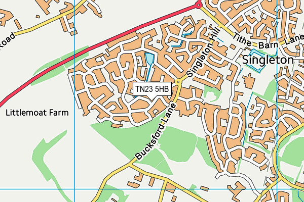 TN23 5HB map - OS VectorMap District (Ordnance Survey)
