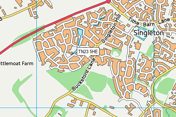 TN23 5HE map - OS VectorMap District (Ordnance Survey)