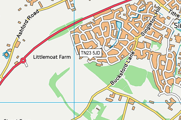 TN23 5JD map - OS VectorMap District (Ordnance Survey)