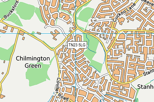 TN23 5LG map - OS VectorMap District (Ordnance Survey)