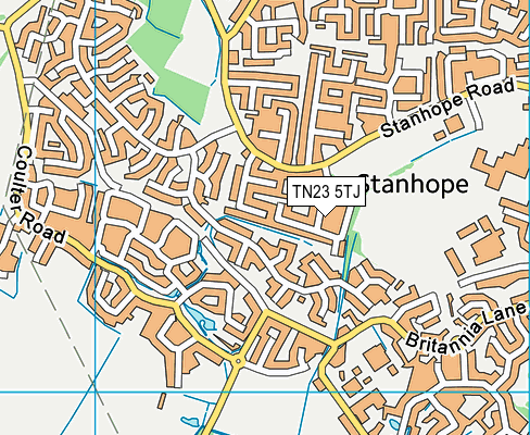 TN23 5TJ map - OS VectorMap District (Ordnance Survey)