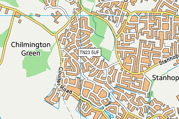 TN23 5UF map - OS VectorMap District (Ordnance Survey)