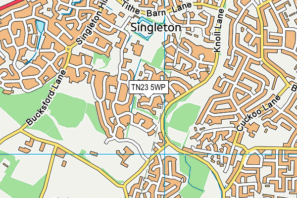 TN23 5WP map - OS VectorMap District (Ordnance Survey)