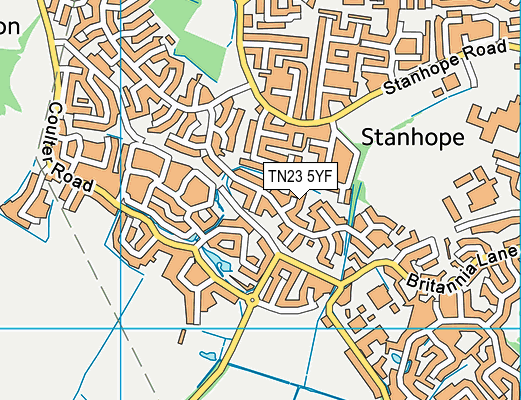 TN23 5YF map - OS VectorMap District (Ordnance Survey)