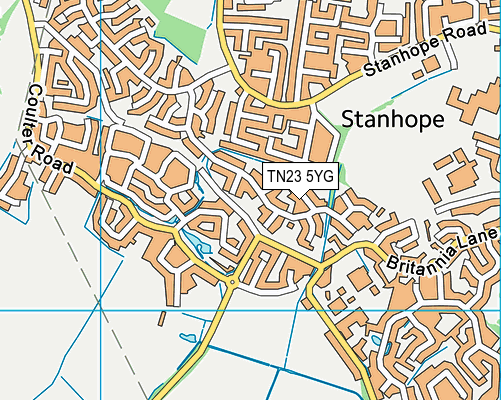 TN23 5YG map - OS VectorMap District (Ordnance Survey)