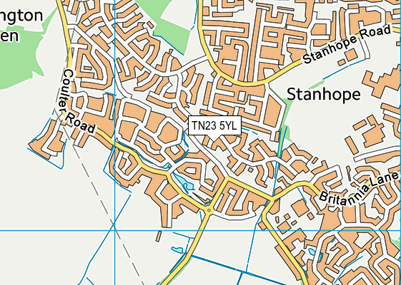 TN23 5YL map - OS VectorMap District (Ordnance Survey)