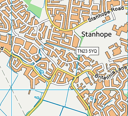 TN23 5YQ map - OS VectorMap District (Ordnance Survey)