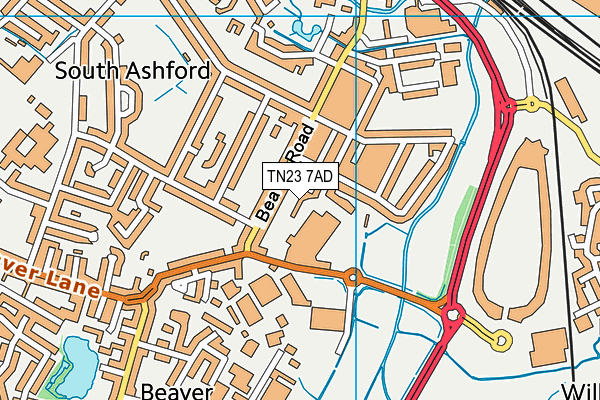 TN23 7AD map - OS VectorMap District (Ordnance Survey)