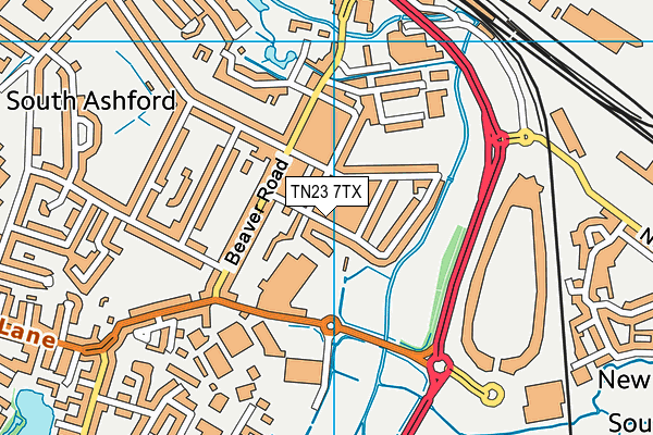 TN23 7TX map - OS VectorMap District (Ordnance Survey)