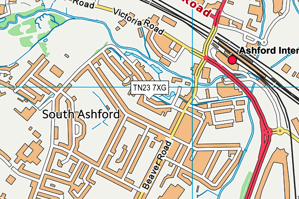 TN23 7XG map - OS VectorMap District (Ordnance Survey)