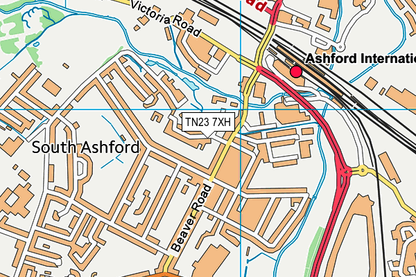 TN23 7XH map - OS VectorMap District (Ordnance Survey)