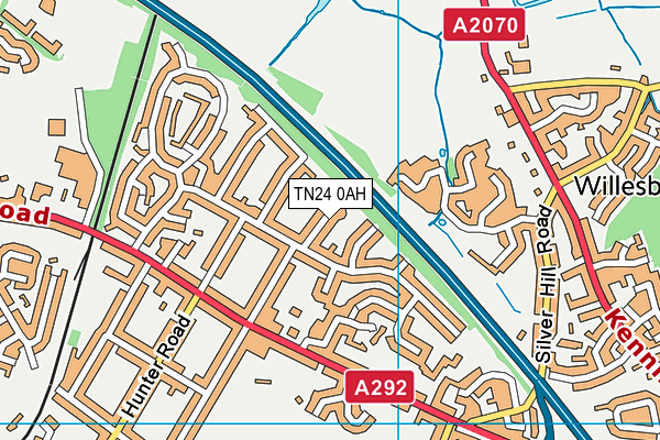 TN24 0AH map - OS VectorMap District (Ordnance Survey)