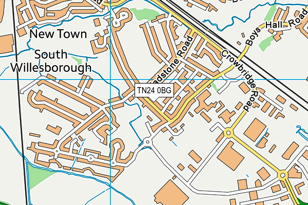 TN24 0BG map - OS VectorMap District (Ordnance Survey)